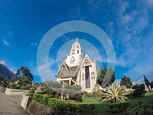 Protestant Church named HKBP in Parapat with the exuicite sky