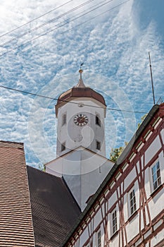 The protestant church St. Barbara in the city Harburg, Swabia, Bavaria, Germany