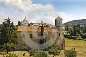 Protestant temple in Lourmarin, Provence photo