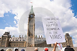 Protester Condemning Pedophilia at Parliament Hill, Ottawa, Canada