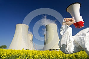 Protester at Nuclear Plant