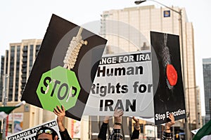 Protesters Call For Human Rights and to End Executions in Iran