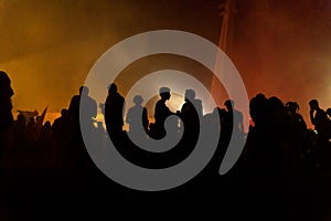 Protesters Silhouettes