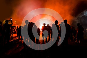 Protesters Silhouettes