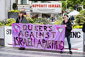 Protesters supporting Palestine