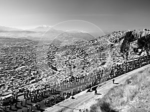Protesting people in La Paz