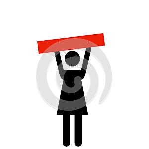 Protesting Woman with red sign