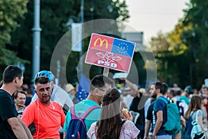 Protests in Bucharest Romania against the corrupt government - August / 11 / 2018