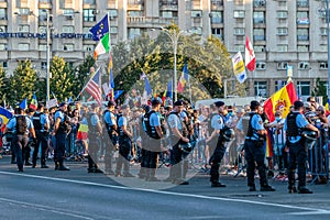 Protests in Bucharest Romania against the corrupt government - August / 11 / 2018