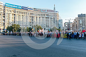 Protests in Bucharest Romania against the corrupt government - August / 11 / 2018