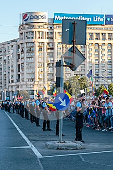 Protests in Bucharest Romania against the corrupt government - August / 11 / 2018