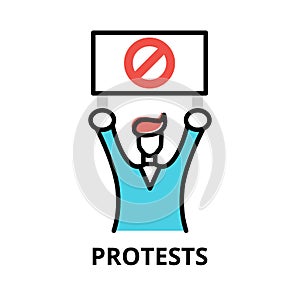 Protests icon concept, politics collection