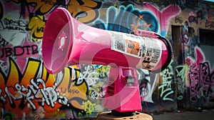 protests pink megaphone