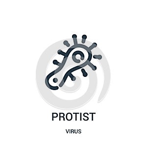 protist icon vector from virus collection. Thin line protist outline icon vector illustration photo