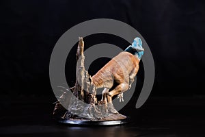 Protoceratops  , dinosaur on black background