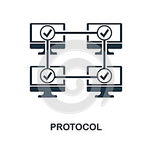Protocol icon. Monochrome style design from blockchain icon collection. UI and UX. Pixel perfect protocol icon. For web