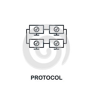 Protocol outline icon. Thin line style design from blockchain icons collection. Creative protocol icon for web design