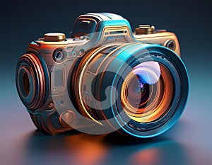 This prototype camera features an advanced AI-powered lens, designed to enhance image qualit