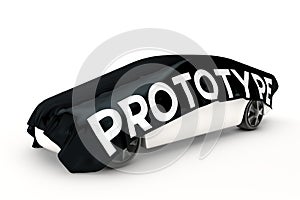 Prototype car is covered.