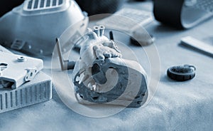 Prototype human heart section printed 3D printer object created on a 3D printer