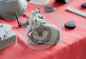 Prototype human heart section printed 3D printer object created on a 3D printer