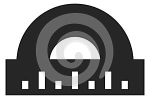Protractor black icon. Angle measurement. Geometry tool