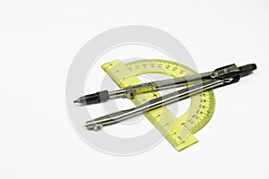 Protractor with compass