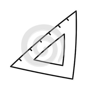 Protractor flat icon Math ruler element