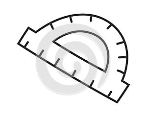 Protractor flat icon Math ruler element