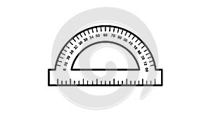 Protractor Icon Black and White Line Art
