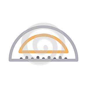 Protractor vector color line icon