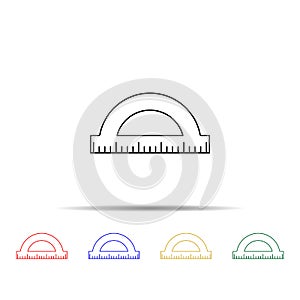 protractor multi color style icon. Simple thin line, outline vector of measure icons for ui and ux, website or mobile application