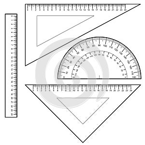 Protractor Ruler set Vector