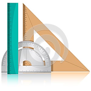 Protractor and rulers photo