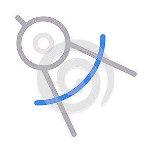 Protractor vector. color line    icon