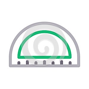 Protractor vector color line icon