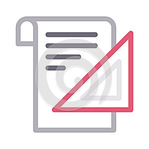 Protractor vector color line icon