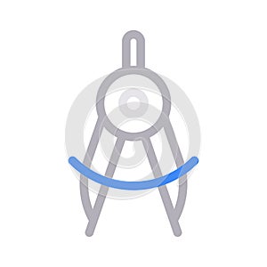 Protractor vector color line icon