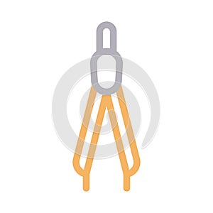 Protractor vector color line icon
