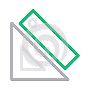 Protractor vector color line icon