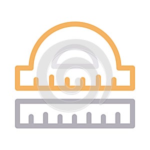 Protractor vector color line icon