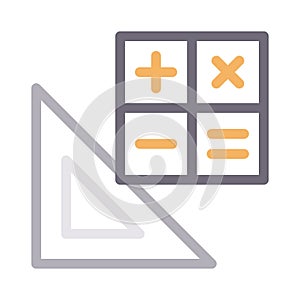 Protractor vector color line icon