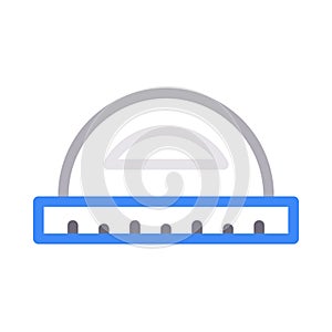 Protractor vector color line icon