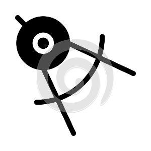 Protractor vector glyph flat  icon