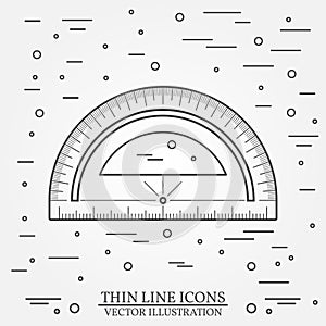 Protractor on white background.