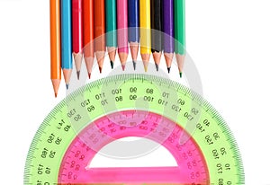 Protractors and pencil