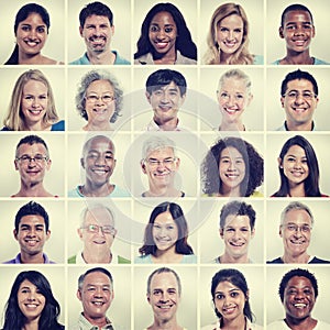 Protrait of Group Diversity People Community Happiness Concept