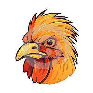 Proud Chicken Face Sticker On Isolated Tansparent Background, Png, Logo. Generative AI