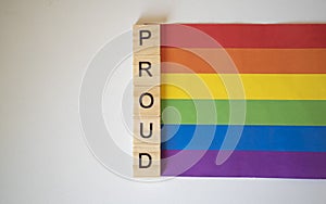Proud with Pride LGBTQ+ rainbow flag