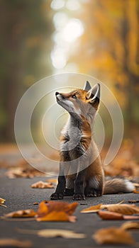 Proud Prince Geo: A Curious Young Fox in the Autumn Woods